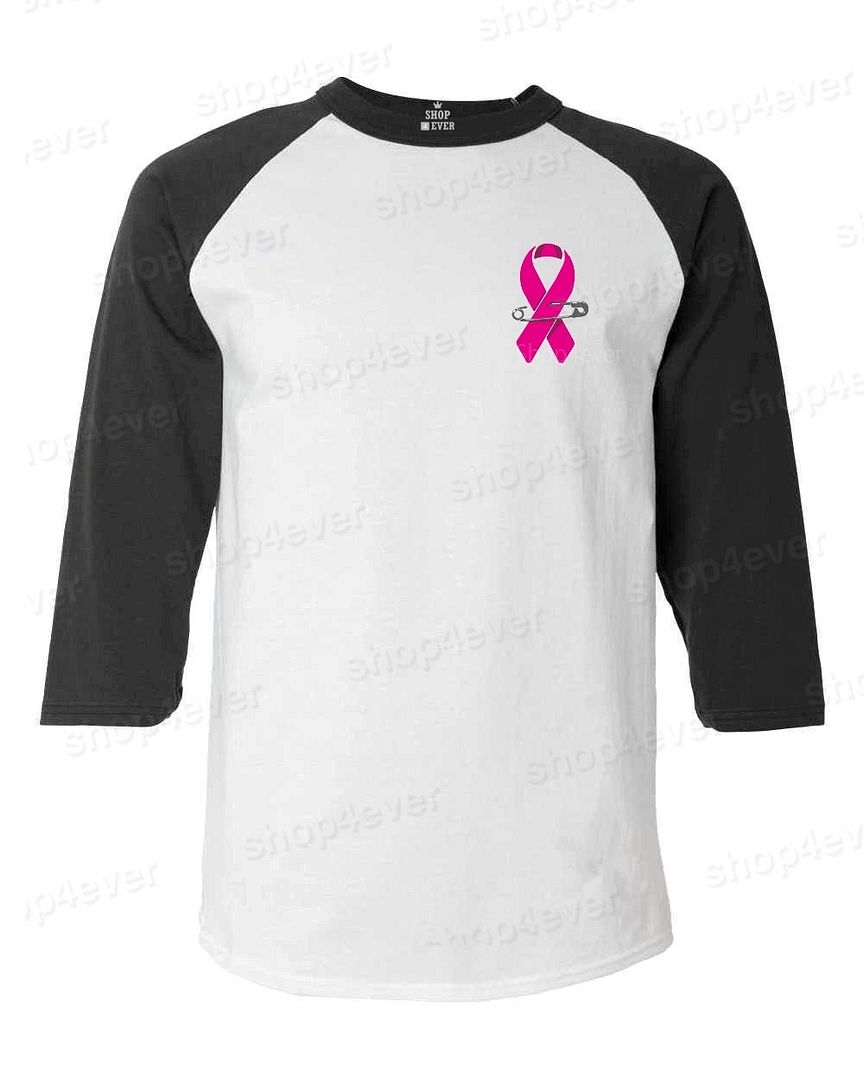 Safety Pinned Pink Ribbon Raglan Baseball Breast Cancer Awareness Shirts Ebay